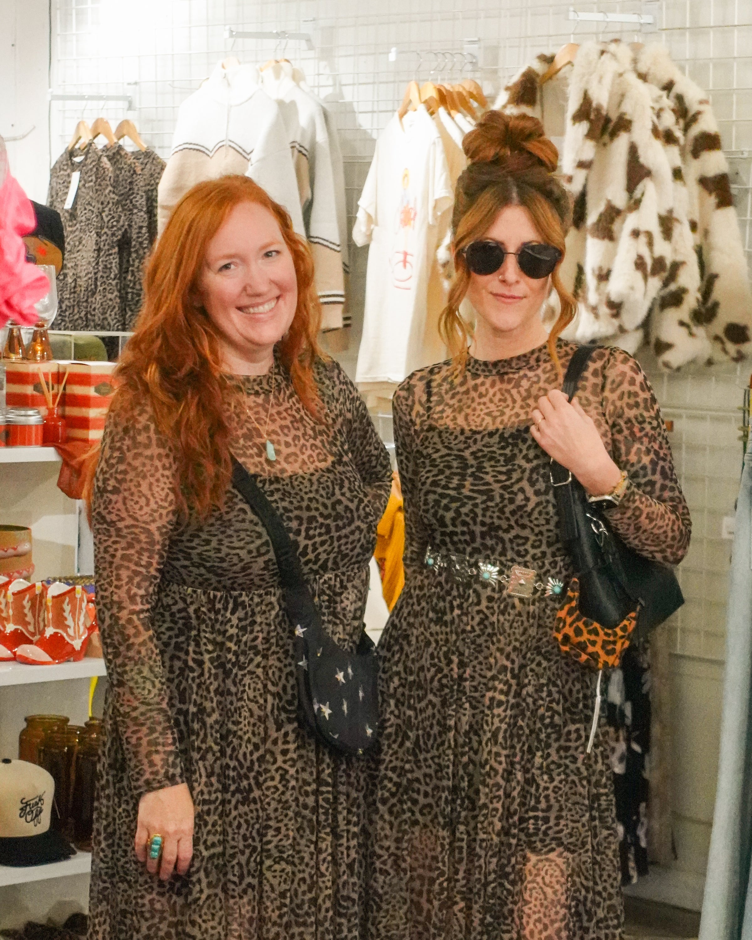Leopard Print Mesh Maxi Dress (Medium)